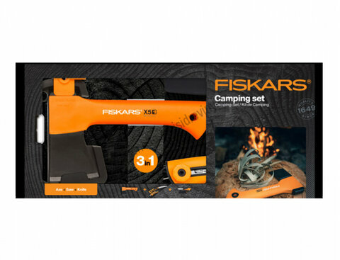 Set kempinkový FISKARS sekera X5+nůž Hardware+ pilka 1057912